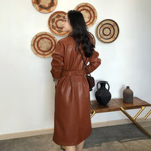 Load image into Gallery viewer, Mid long Windbreaker Jacket Women Pop New Autumn and Winter Retro