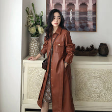Load image into Gallery viewer, Mid long Windbreaker Jacket Women Pop New Autumn and Winter Retro