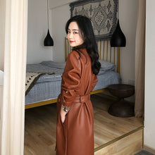 Load image into Gallery viewer, Mid long Windbreaker Jacket Women Pop New Autumn and Winter Retro
