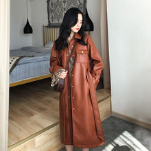 Load image into Gallery viewer, Mid long Windbreaker Jacket Women Pop New Autumn and Winter Retro