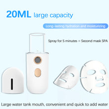 Load image into Gallery viewer, Mini Face Steamer Usb Rechargeable Humidifier Nano Nebulizer Portable