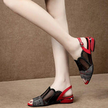 Load image into Gallery viewer, Mixed Colors Mesh Grid Breathable Peep Toe Sandals Sweet Open Toes - Sophornlilly