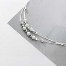 Load image into Gallery viewer, Sterling Silver Simple Frosted Bead Double