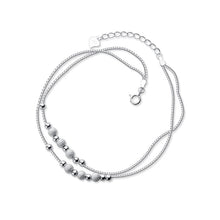 Load image into Gallery viewer, Sterling Silver Simple Frosted Bead Double