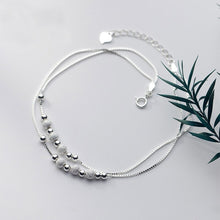 Load image into Gallery viewer, Sterling Silver Simple Frosted Bead Double