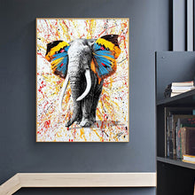 Load image into Gallery viewer, Modern Colorful Graffiti Canvas Paintings Butterfly Elephant Posters