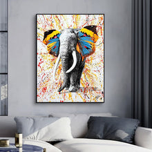 Load image into Gallery viewer, Modern Colorful Graffiti Canvas Paintings Butterfly Elephant Posters