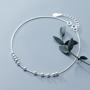 Sterling Silver Simple Little Balls Anklet