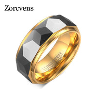 Modyle 100% Tungsten Men Ring Wedding Male Jewelry Gold Color 8mm