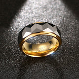 Modyle 100% Tungsten Men Ring Wedding Male Jewelry Gold Color 8mm