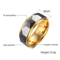 Modyle 100% Tungsten Men Ring Wedding Male Jewelry Gold Color 8mm