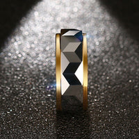 Modyle 100% Tungsten Men Ring Wedding Male Jewelry Gold Color 8mm