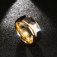 Modyle 100% Tungsten Men Ring Wedding Male Jewelry Gold Color 8mm