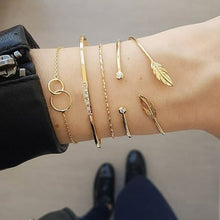 Load image into Gallery viewer, Modyle Bohemian Simple Gold Color Metal Bracelet Set for Women Punk