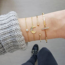 Load image into Gallery viewer, Modyle Bohemian Simple Gold Color Metal Bracelet Set for Women Punk