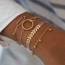 Load image into Gallery viewer, Modyle Bohemian Simple Gold Color Metal Bracelet Set for Women Punk