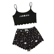 Load image into Gallery viewer, Moon Star Print Y2K Crop Top Women Pajamas Suit Summer Home Wear
