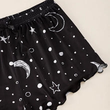Load image into Gallery viewer, Moon Star Print Y2K Crop Top Women Pajamas Suit Summer Home Wear