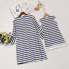 Load image into Gallery viewer, Mother Daughter Dress O neck Striped Dresses Casual Clothes Family
