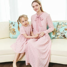 Load image into Gallery viewer, Mother Daughter Matching Woman Baby Girls Pink Silks Pink Long Dress