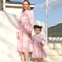 Load image into Gallery viewer, Mother Daughter Matching Woman Baby Girls Pink Silks Pink Long Dress
