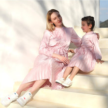Load image into Gallery viewer, Mother Daughter Matching Woman Baby Girls Pink Silks Pink Long Dress