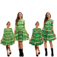 Mother Kids Christmas Princess Party Dresses