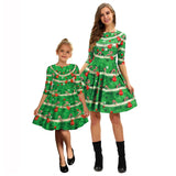 Mother Kids Christmas Princess Party Dresses