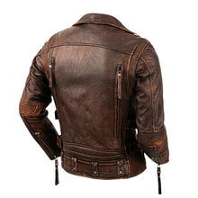Load image into Gallery viewer, Motorcycle Cowhide Genuine Leather Jacket