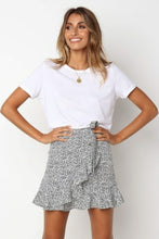 Load image into Gallery viewer, Multi Dot Print Short Mini Skirts Women Summer Ruffle High Waist Bow