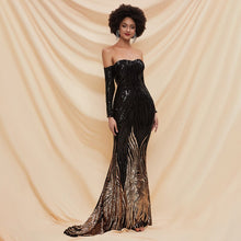 Load image into Gallery viewer, Off the Shoulder Mermaid Evening Dresses Women Long Sleeve