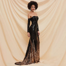 Load image into Gallery viewer, Off the Shoulder Mermaid Evening Dresses Women Long Sleeve