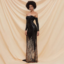 Load image into Gallery viewer, Off the Shoulder Mermaid Evening Dresses Women Long Sleeve