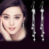 Stamp Sterling silver long earrings