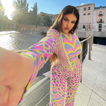 Load image into Gallery viewer, NEONBABIPINK Women Bodycon Jumpsuits Trendy Colorful Printed