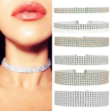 Load image into Gallery viewer, NEW Crystal Rhinestone Choker Necklace Women Wedding Accessories - Sophornlilly
