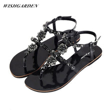 Load image into Gallery viewer, Summer Women`s Beach Sandals Shining Rhinestones