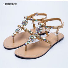 Load image into Gallery viewer, Summer Women`s Beach Sandals Shining Rhinestones