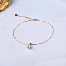 Load image into Gallery viewer, Natural Freshwater Pearl Anklet Simple Creative Design 14K Gold