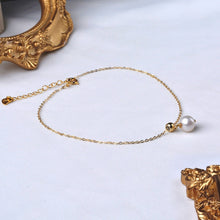 Load image into Gallery viewer, Natural Freshwater Pearl Anklet Simple Creative Design 14K Gold