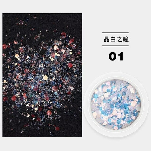 Nail Fairy pupil mixed glitter glitter sequins laser tear mole eye