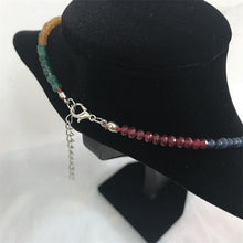 Load image into Gallery viewer, Natural Emeralds Rubys Sapphires 2*3mm Beads Women Luxury Necklace - Sophornlilly