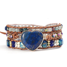 Load image into Gallery viewer, Natural Stones Heart Couple Balance Wrap Bracelets Regalite Crystals - Sophornlilly