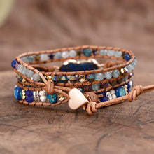 Load image into Gallery viewer, Natural Stones Heart Couple Balance Wrap Bracelets Regalite Crystals - Sophornlilly