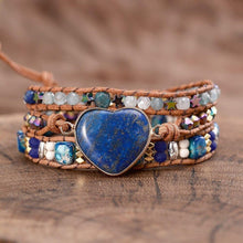 Load image into Gallery viewer, Natural Stones Heart Couple Balance Wrap Bracelets Regalite Crystals - Sophornlilly