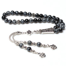 Load image into Gallery viewer, Natural black snow stone islamic rosary beads muslim tasbih|Power