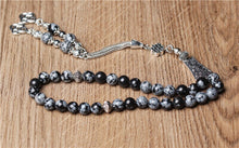 Load image into Gallery viewer, Natural black snow stone islamic rosary beads muslim tasbih|Power