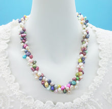 Load image into Gallery viewer, Natural mixed color pearl necklace 21"|Choker Necklaces|