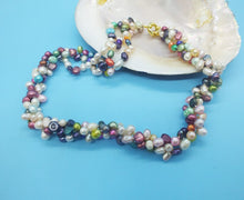 Load image into Gallery viewer, Natural mixed color pearl necklace 21"|Choker Necklaces|