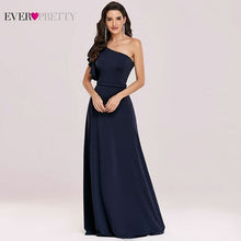Load image into Gallery viewer, Navy Blue Evening Dresses Ever Pretty Elegant Long A Line Ruffles One